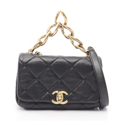 CHANEL Mini Matelasse Shoulder Bag Black