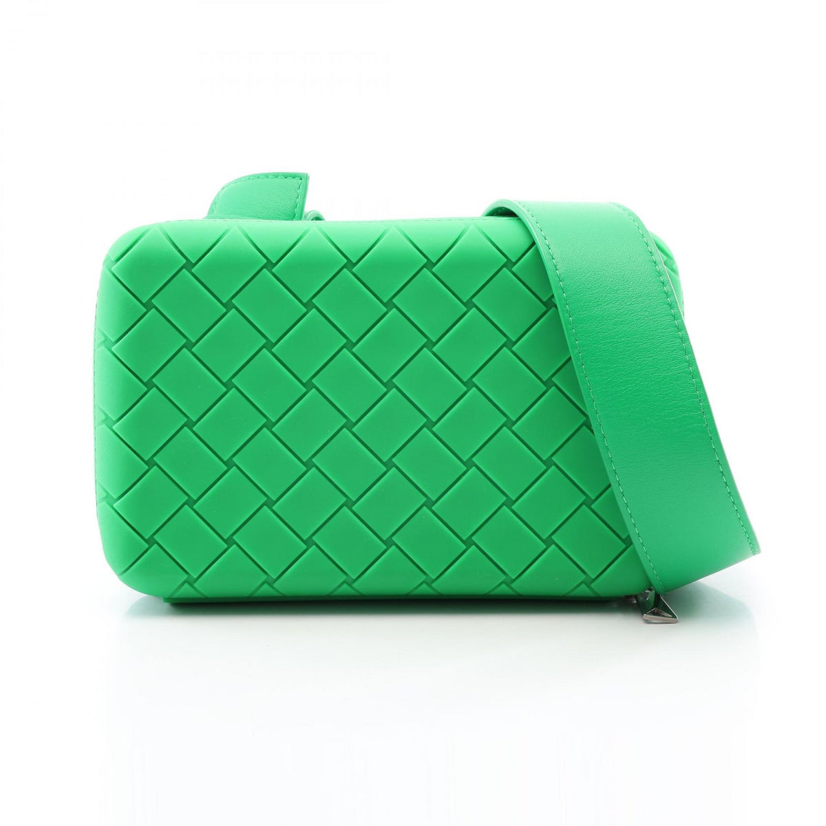 BOTTEGA VENETA Intrecciato Rubber Leather Bag Green