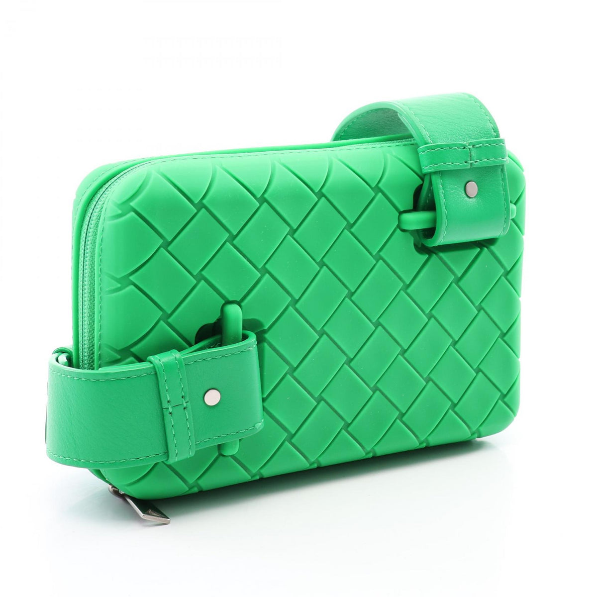 BOTTEGA VENETA Intrecciato Rubber Leather Bag Green