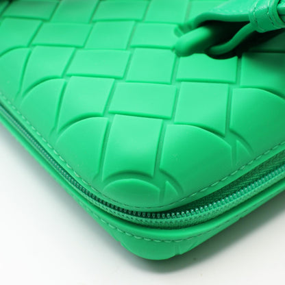 BOTTEGA VENETA Intrecciato Rubber Leather Bag Green