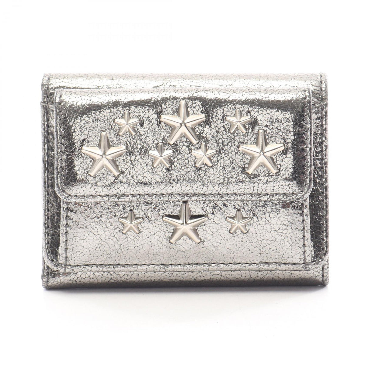 JIMMY CHOO Nemo Star Studs Wallet Silver