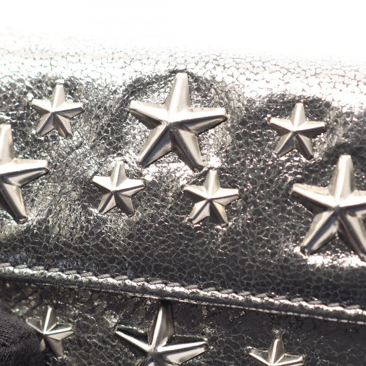 JIMMY CHOO Nemo Star Studs Wallet Silver