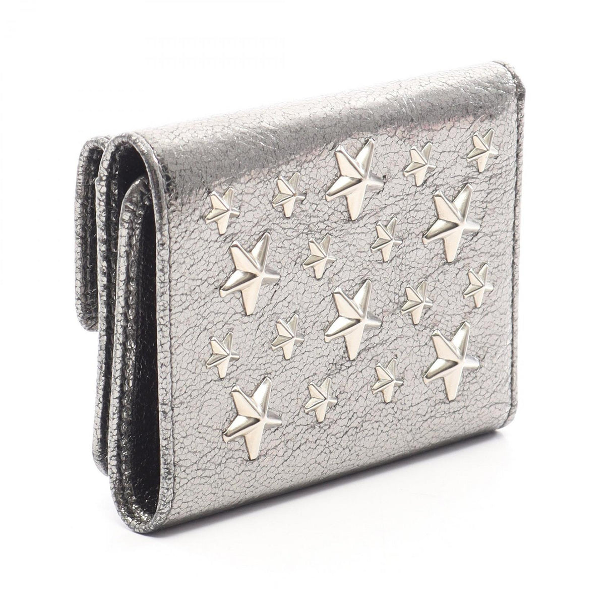 JIMMY CHOO Nemo Star Studs Wallet Silver
