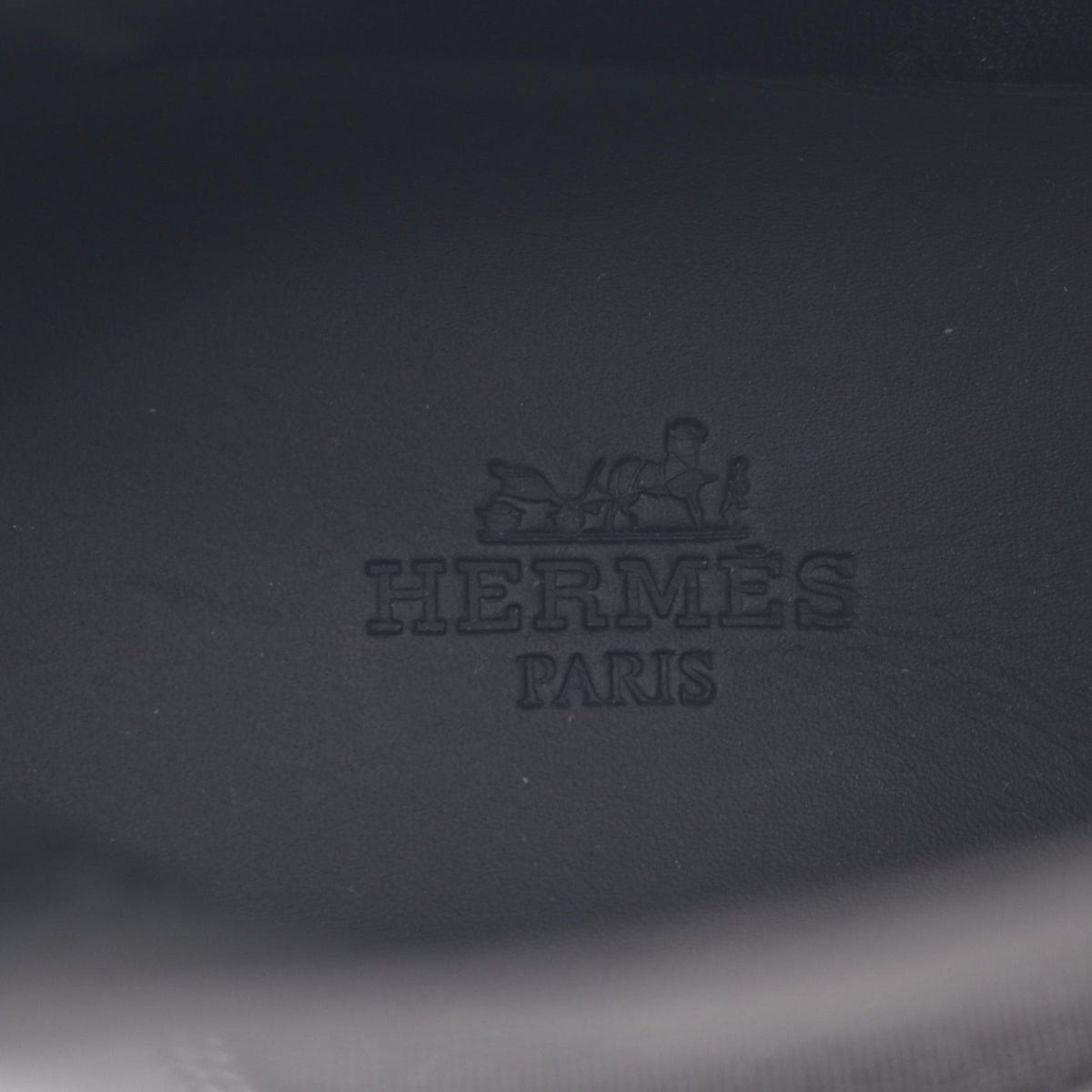 HERMES Hallow Leather Boots Black Size 38.5