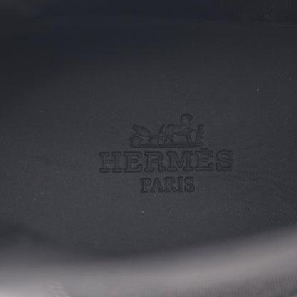 HERMES Hallow Leather Boots Black Size 38.5