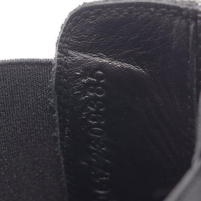 HERMES Hallow Leather Boots Black Size 38.5