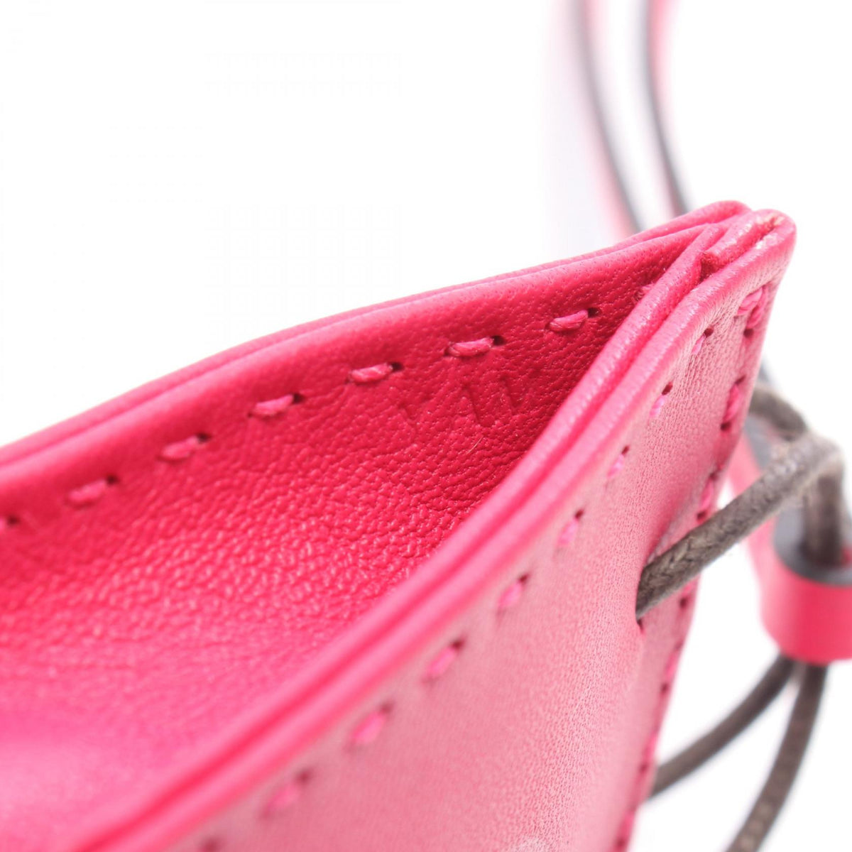 HERMES Sac Orange Agneau Milo Charm Pink