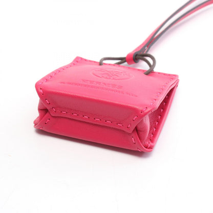 HERMES Sac Orange Agneau Milo Charm Pink