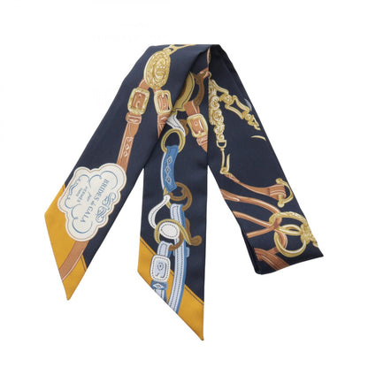 HERMES BRIDES de GALA Applique Scarf Blue