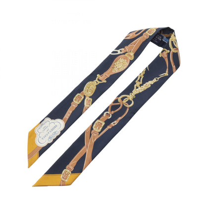 HERMES BRIDES de GALA Applique Scarf Blue