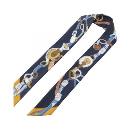 HERMES BRIDES de GALA Applique Scarf Blue