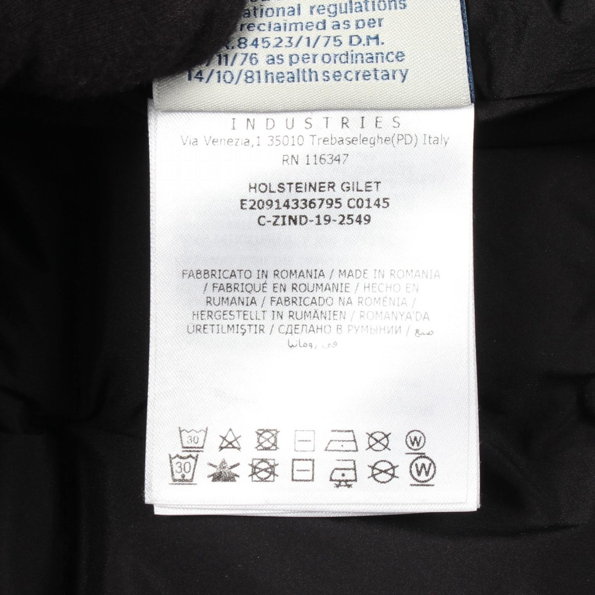 MONCLER HOLSTEINER Down Vest Nylon Black Size 2