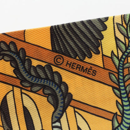 HERMES Animapolis Silk Twilly Scarf Yellow