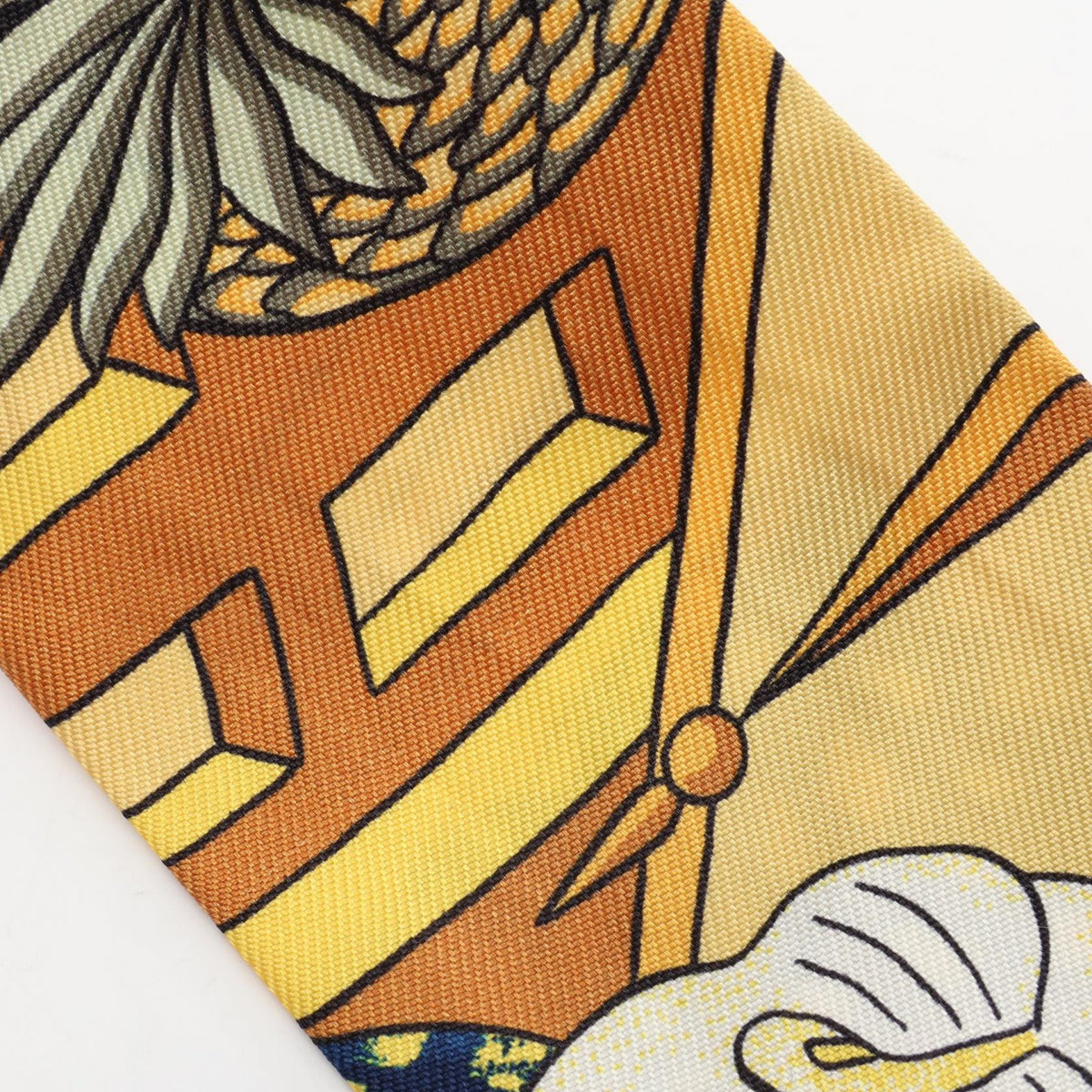 HERMES Animapolis Silk Twilly Scarf Yellow