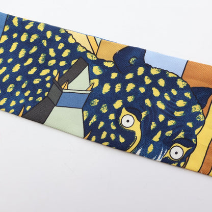 HERMES Animapolis Silk Twilly Scarf Yellow