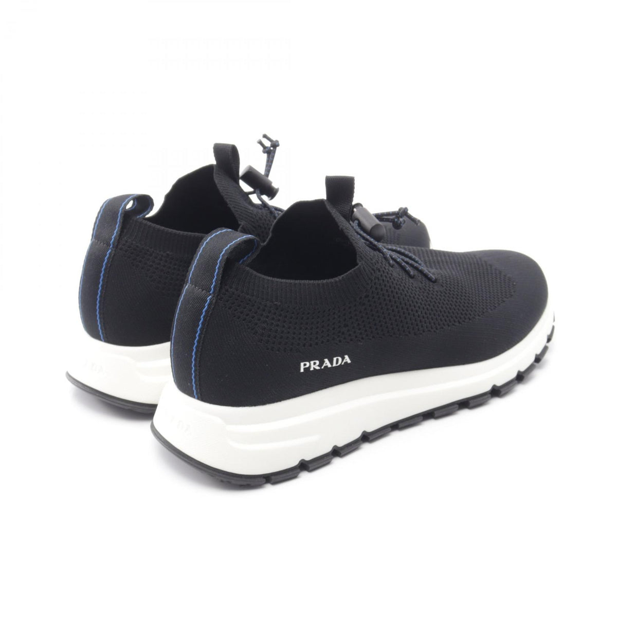 PRADA Knit Sock Mesh Fabric Sneakers Black Size 6