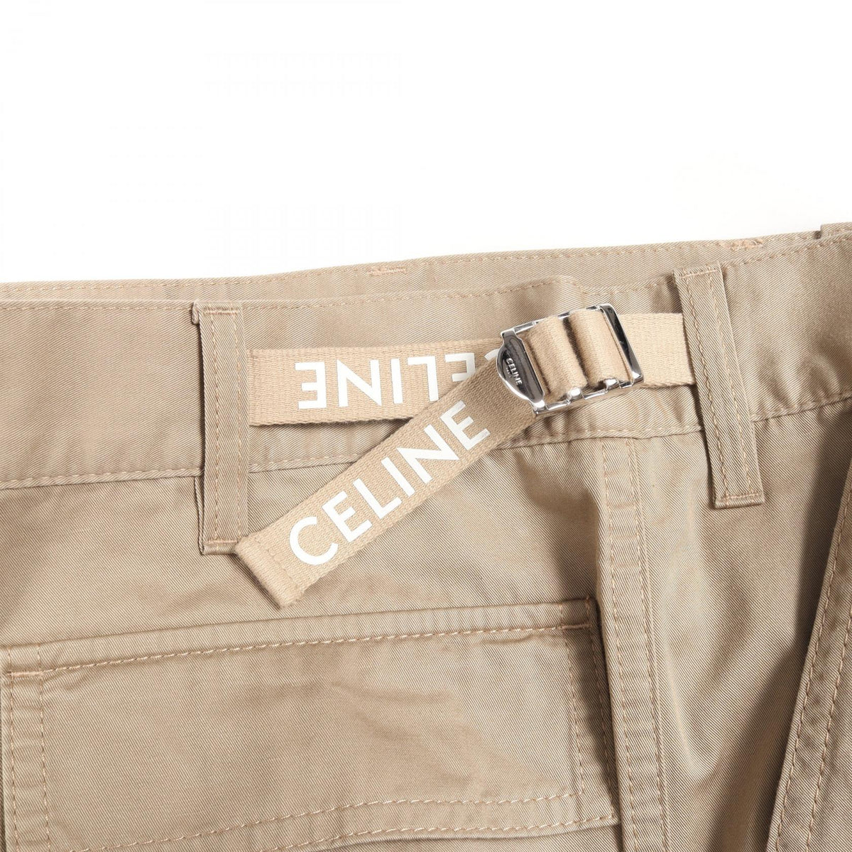 CELINE Cotton Cargo Pants Beige Size 44