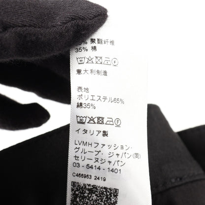 CELINE Logo Embroidered Cotton Cargo Pants Black Size 44