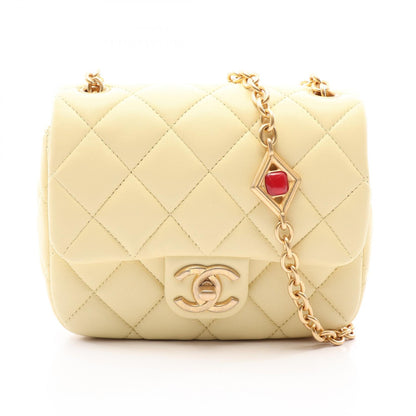 CHANEL Mini Matelassé Lambskin Bag Yellow