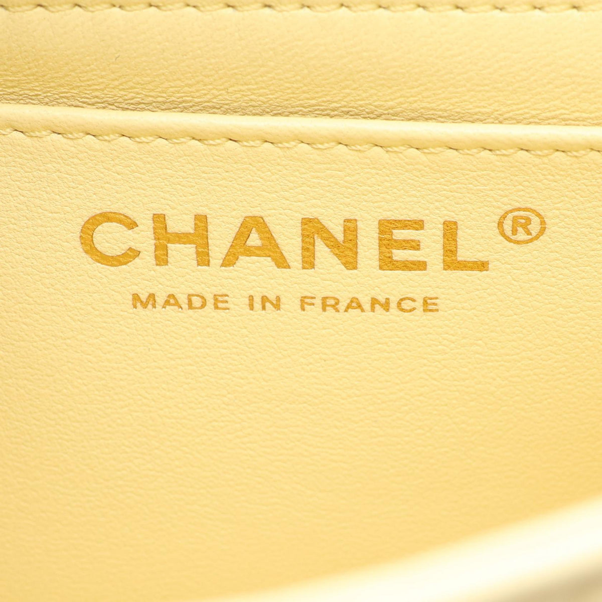 CHANEL Mini Matelassé Lambskin Bag Yellow