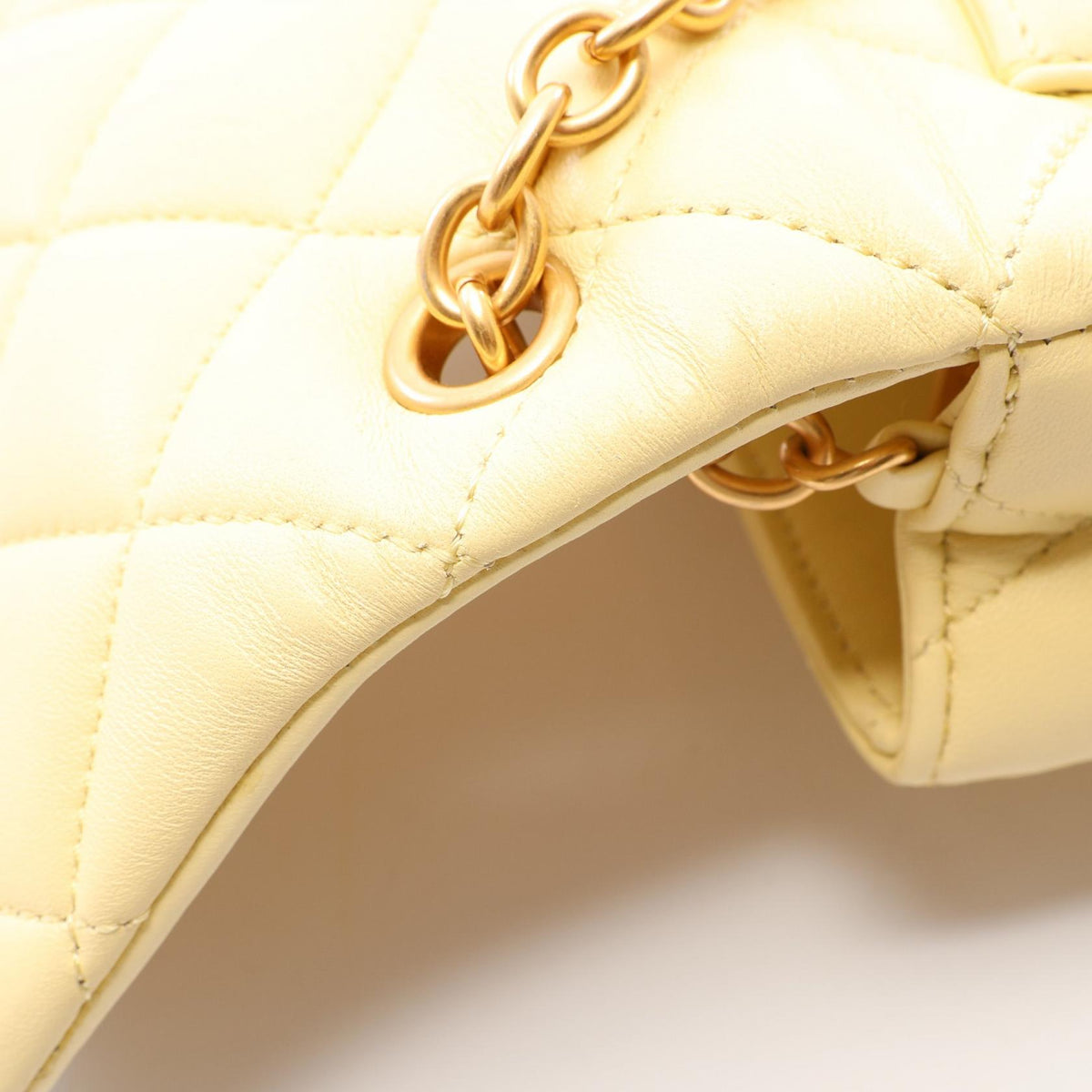 CHANEL Mini Matelassé Lambskin Bag Yellow