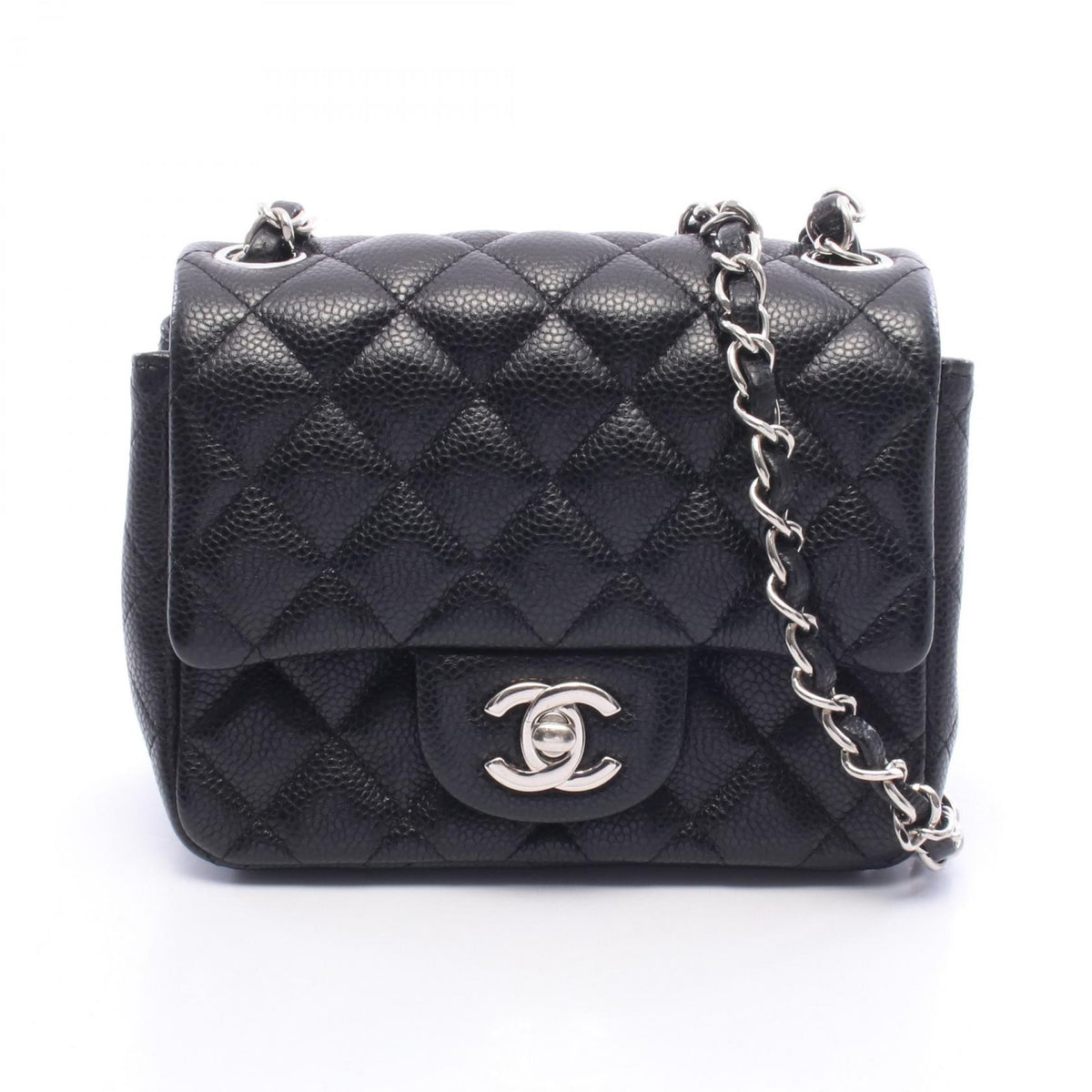CHANEL Mini Matelasse Caviar Bag Black