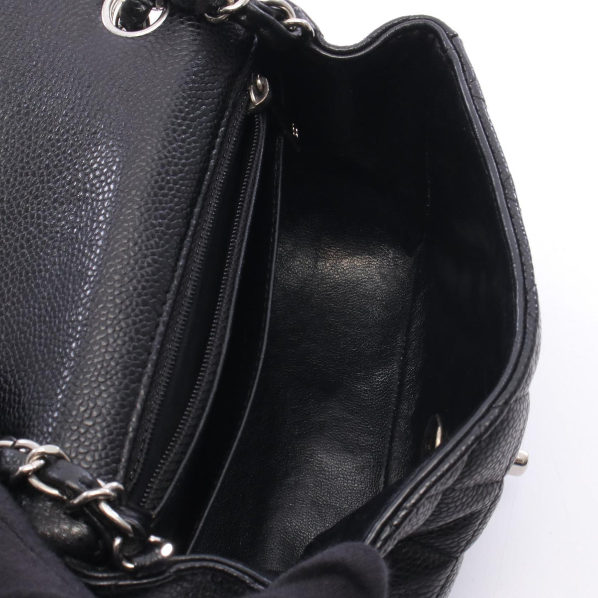 CHANEL Mini Matelasse Caviar Bag Black