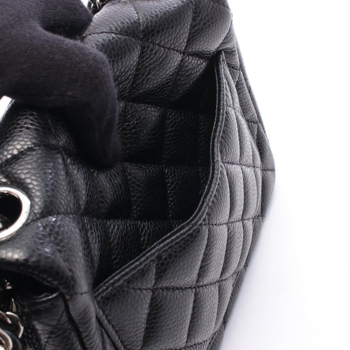CHANEL Mini Matelasse Caviar Bag Black