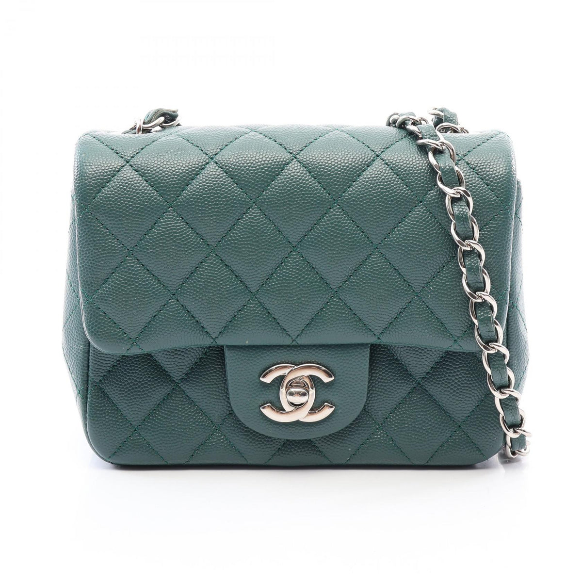 CHANEL Green Caviar Mini Shoulder Bag
