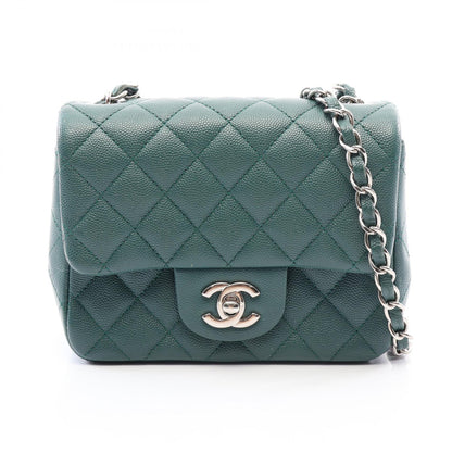 CHANEL Green Caviar Mini Shoulder Bag
