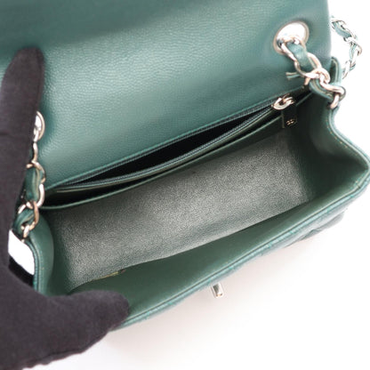 CHANEL Green Caviar Mini Shoulder Bag