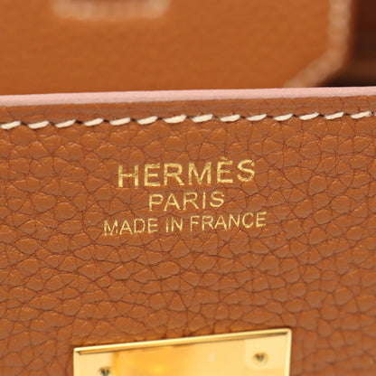 HERMES Birkin 35 Gold Togo Leather Gold HW Handbag