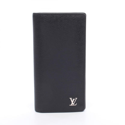 LOUIS VUITTON Portefeuille Brazza Taiga Leather Wallet Black