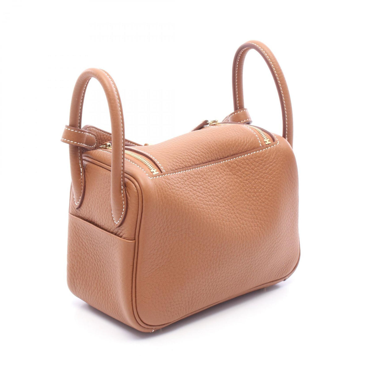 HERMES Lindy Mini Gold Taurillon Bag Brown