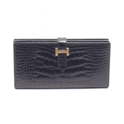 HERMES Bearn Soufflet Wallet Black