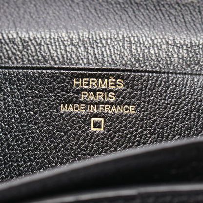 HERMES Bearn Soufflet Wallet Black