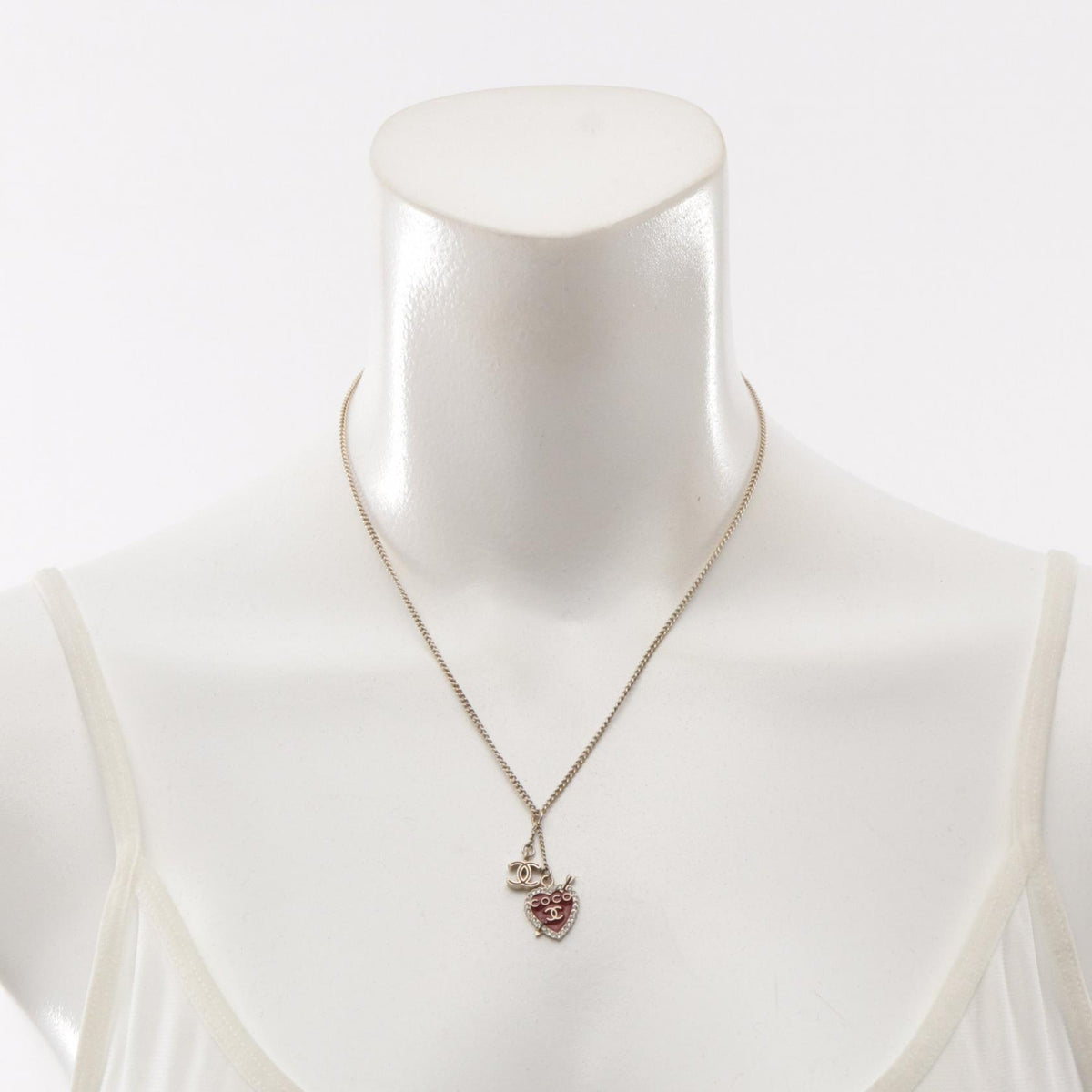 CHANEL 10P Coco Mark Rhinestone Necklace