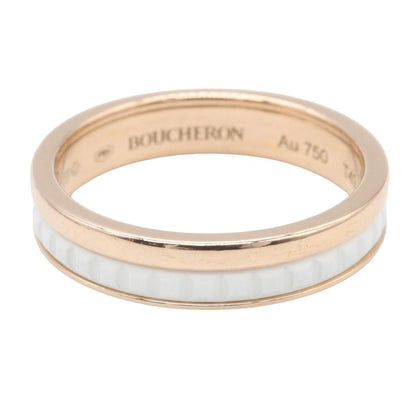 Boucheron Quatre White K18PG Ceramic Ring Gold Size JP 8