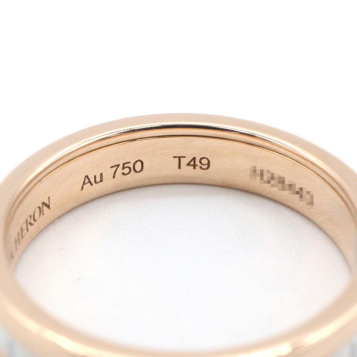 Boucheron Quatre White K18PG Ceramic Ring Gold Size JP 8