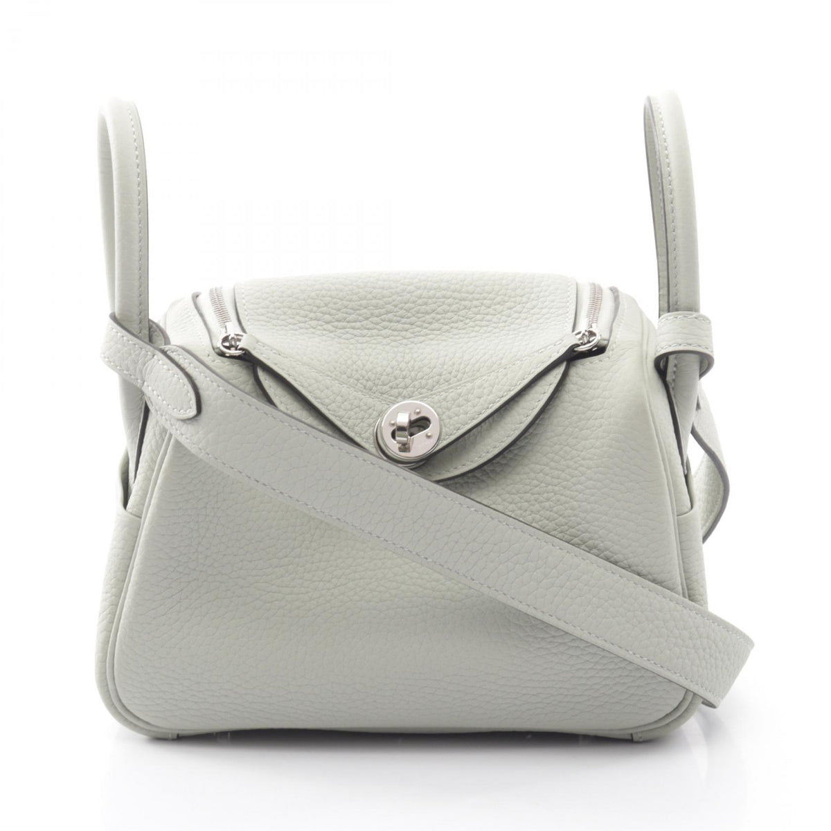 HERMES Lindy Mini Taurillon Shoulder Bag Gray