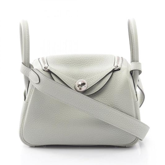 HERMES Lindy Mini Taurillon Shoulder Bag Gray