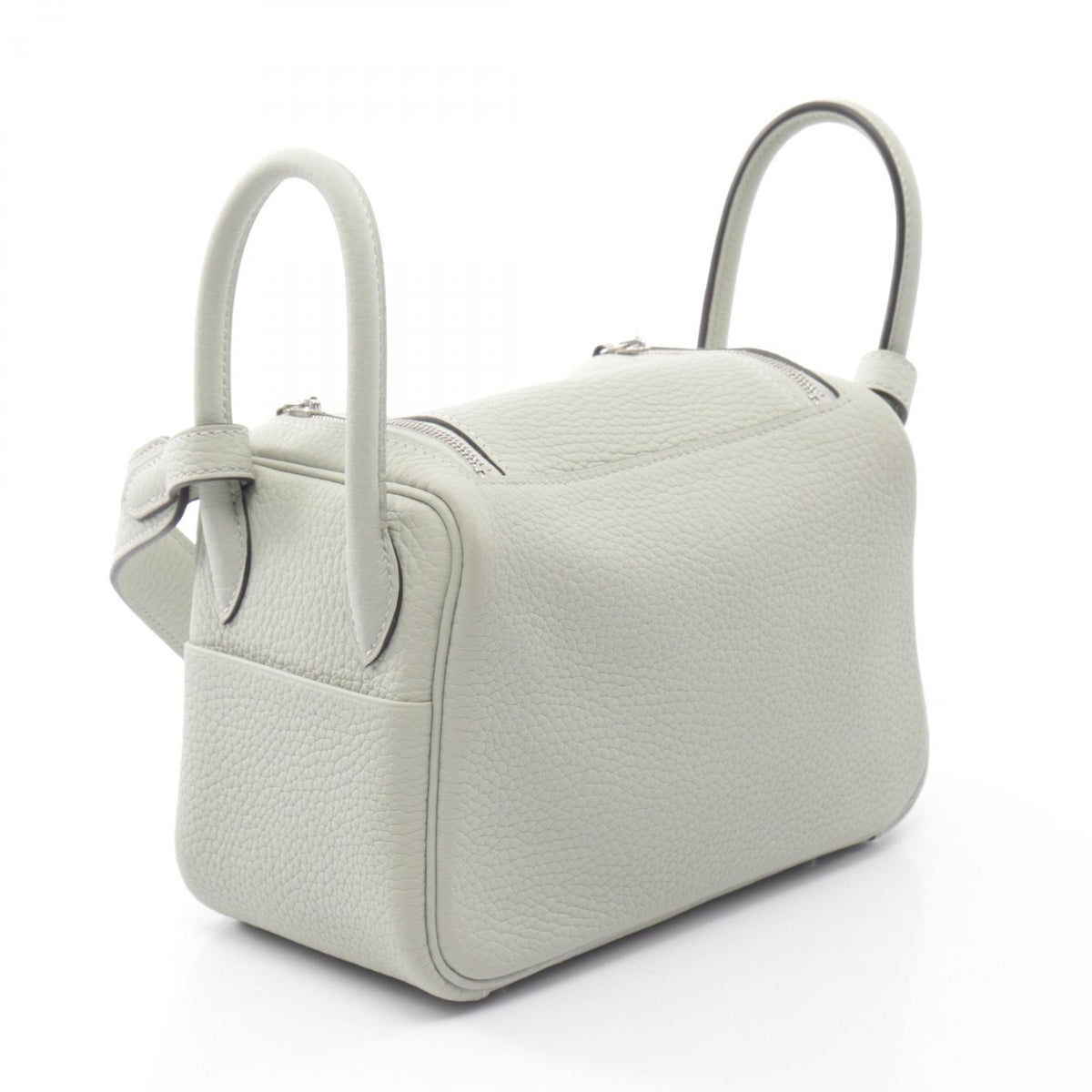 HERMES Lindy Mini Taurillon Shoulder Bag Gray