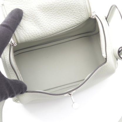 HERMES Lindy Mini Taurillon Shoulder Bag Gray