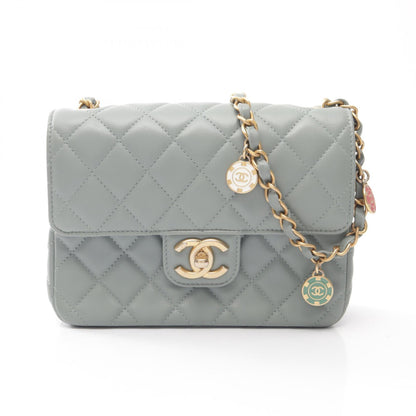 CHANEL Mini Matelasse Shoulder Bag Blue