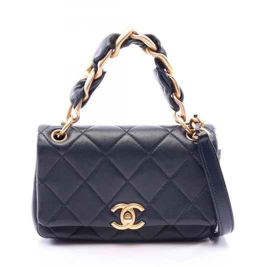 CHANEL Matelasse 2WAY Navy Shoulder Bag