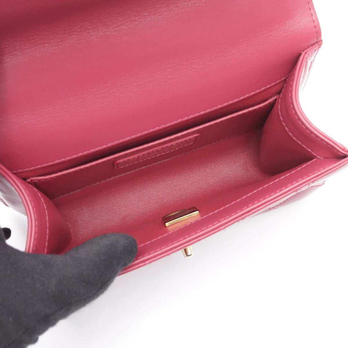 CHANEL Matelasse Small Flap Pink Lambskin Shoulder Bag