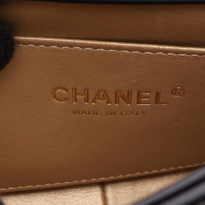 CHANEL Matelasse Mini Flap Black Lambskin Shoulder Bag