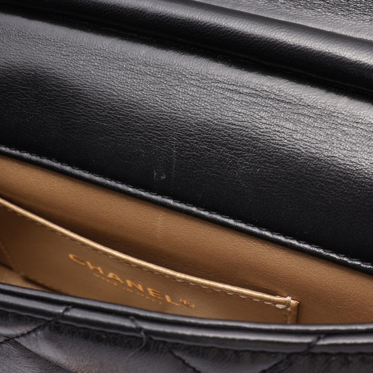 CHANEL Matelasse Mini Flap Black Lambskin Shoulder Bag