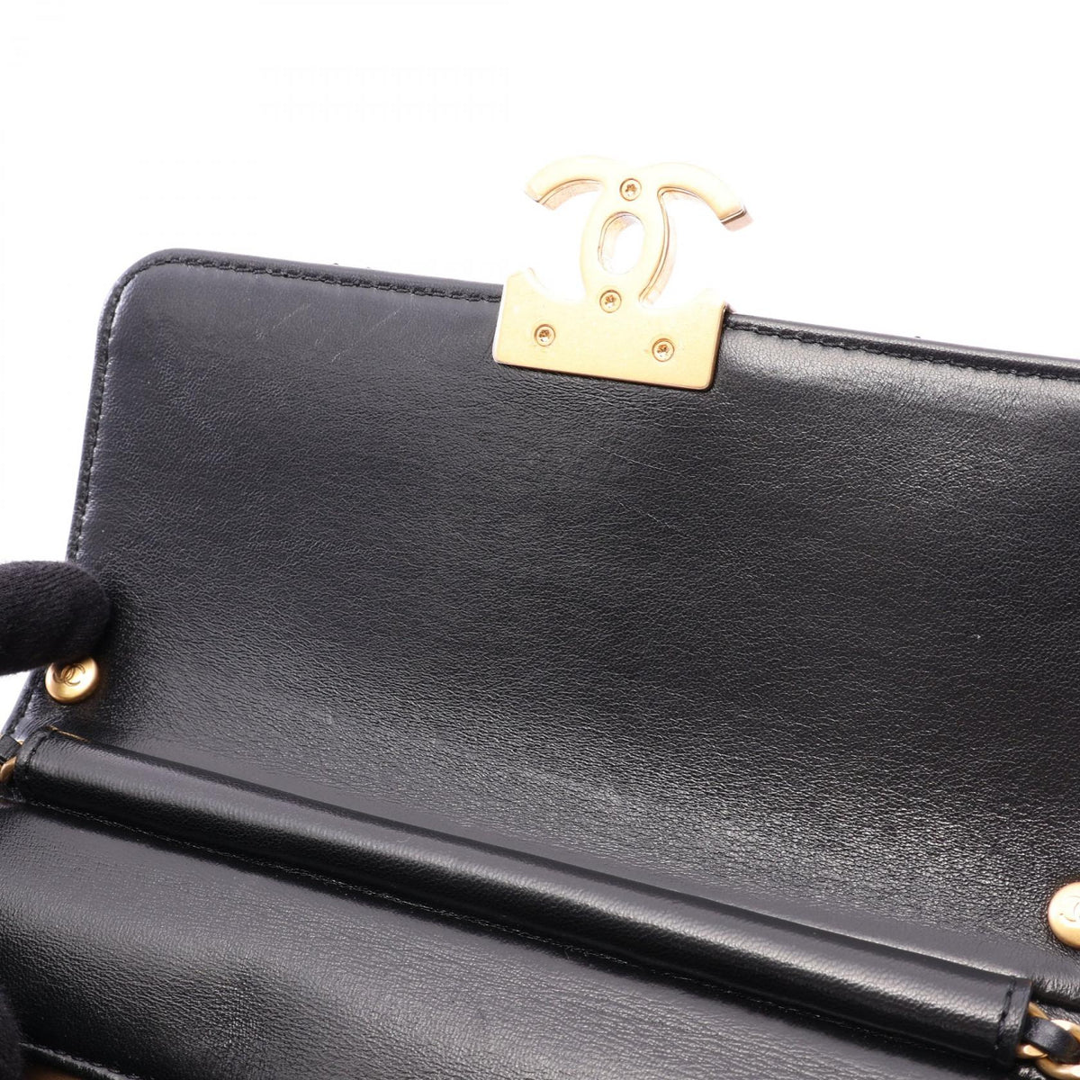 CHANEL Matelasse Mini Flap Black Lambskin Shoulder Bag