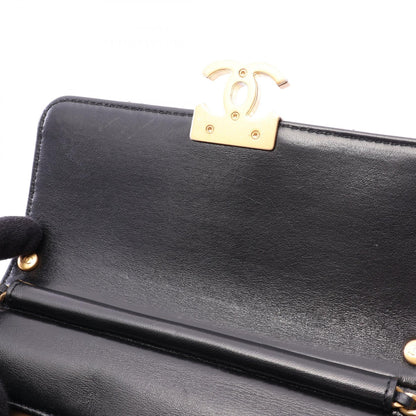 CHANEL Matelasse Mini Flap Black Lambskin Shoulder Bag